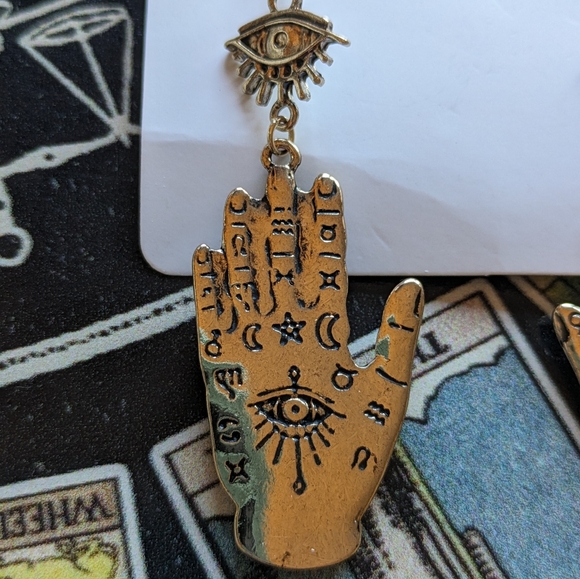 NEW Palm Reading dangle earrings - Picture 2 of 4